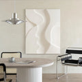 Modern Minimalistic Hotel Lobby Wall Art Decorative Painting White Texture Art Handmade Relief Decor Painting