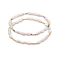 Go2boho Handmade Fashion Jewelry-Rainbow Seed Beads Faux Pearl Stretch Bracelet Geometric Elastic Bangle for Women Children