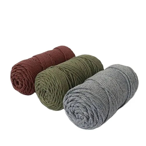 Personalized 5mm Strong Macrame Cord Rope 100% Cotton for Hand Knitting Dyed Carded Fancy Yarn Customizable Rope Making