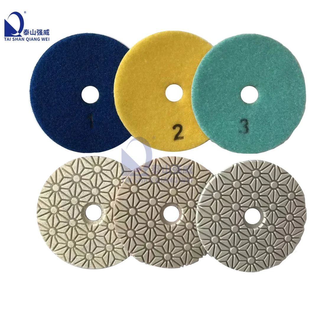 3 Step 100mm Tools Granite Marble Polishing Tools Diamond Polishing Pads