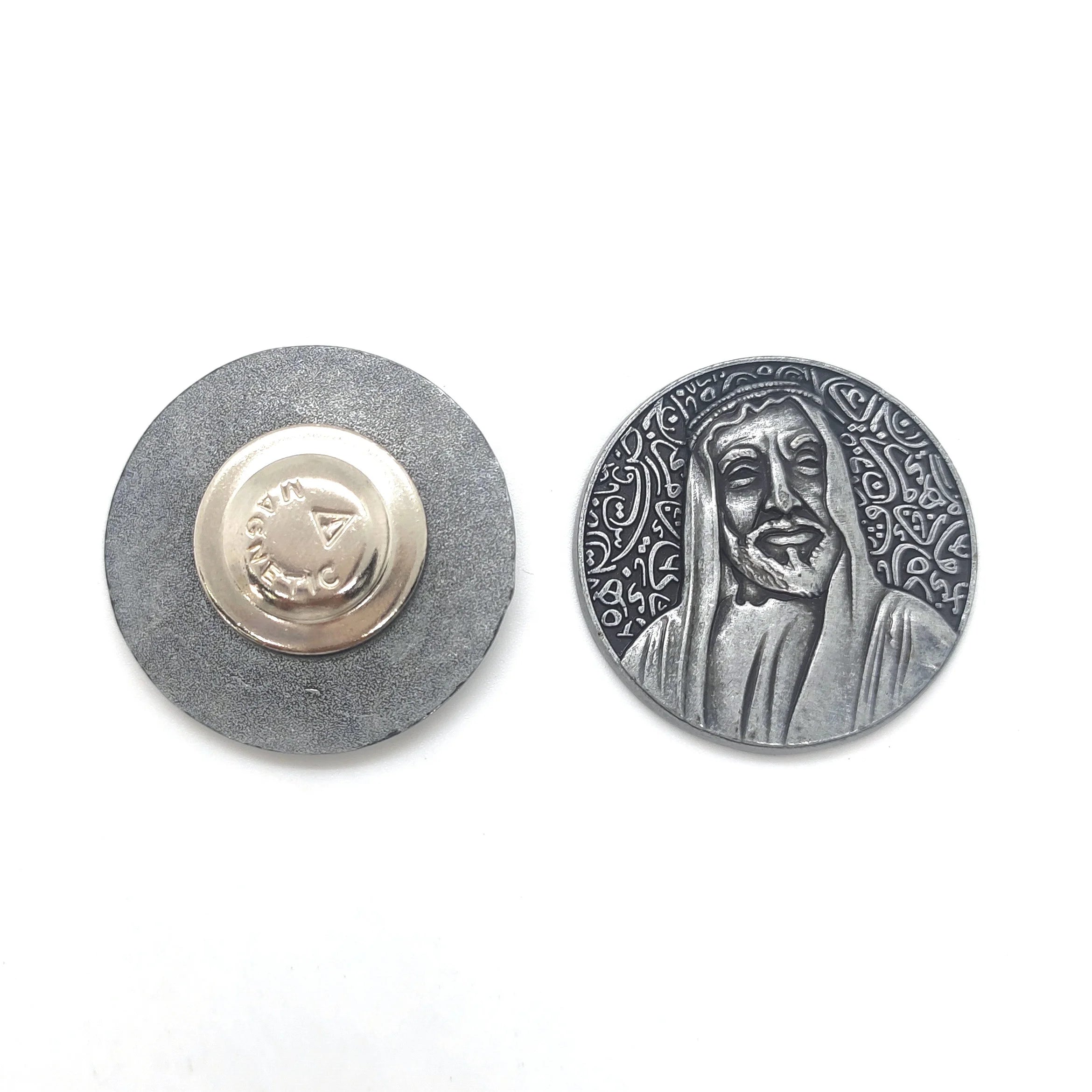 Hot Selling 3D UAE Metal Gifts Vintage Metallic Antique Silver Magnetic Pin Badges for the Emirates Dec. 2nd National Day