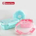 Glass Food Box Food Prep Container Glass Food Containers Microwave Safe Storage Bowl with Silicone Sleeve