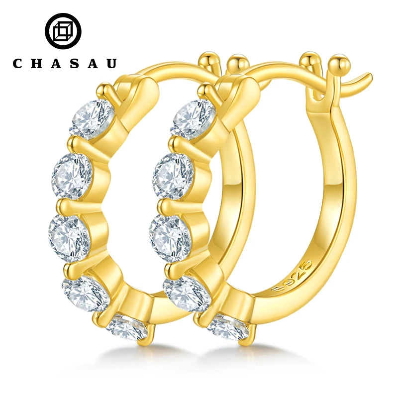 Trending Jewelry for Woman 925 Sterling Silver Hoops 3mm 0.1ct D Moissanite Stud Earrings