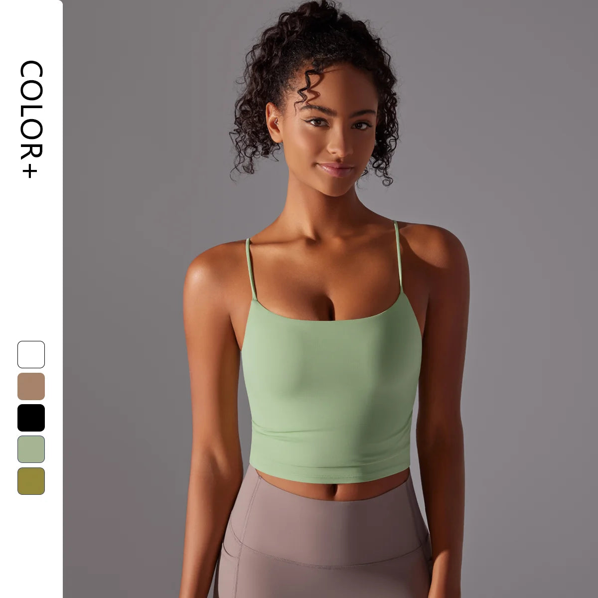 Soild Color Buttery Soft Yoga Crop Top Padded Workout Training Gym Fitness Sleeveless Sports Vest