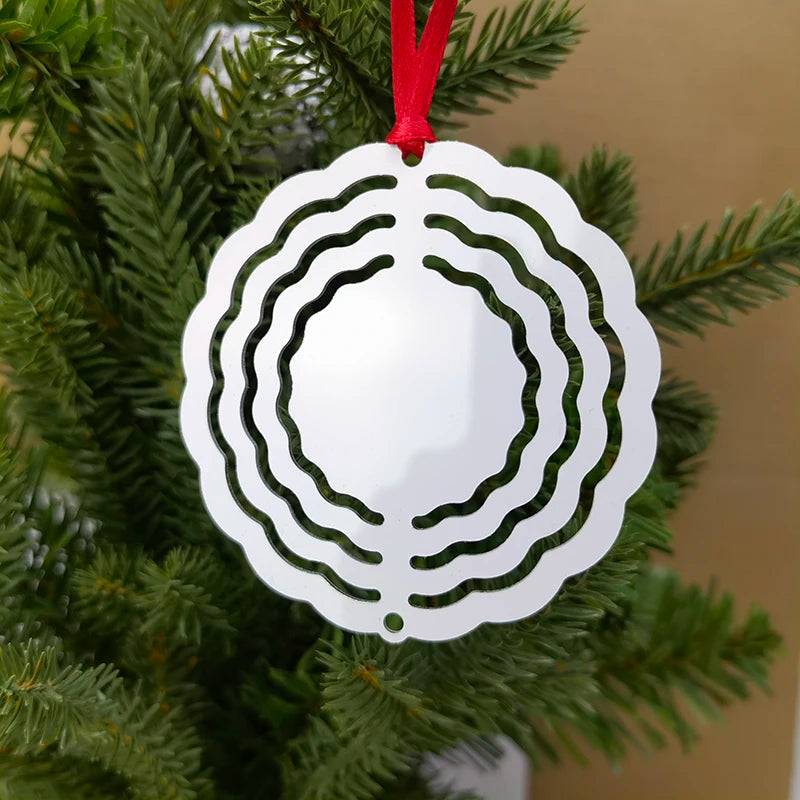 3 Inch Tiny Wind Chimes Sublimation Wind Spinner Ornament Double Sided Blank Withe Wind Spinners