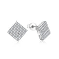 QINGXIN CUSTOM OEM Fine Jewelry Women's Luxury 925 Sterling Silver Square Earrings