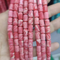 SB7174 Wholesale Manmade Pink Rhodonite  Abacus Cylinder Drum BeadsSynthetic Rhodochrosite Stone Column Beads