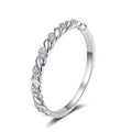 OAHLAN Fine Jewelry Wholesale 0.5ct Round Cut Eternity Band Twisted 925 Sterling Silver Moissanite Rings for Women's Wedding