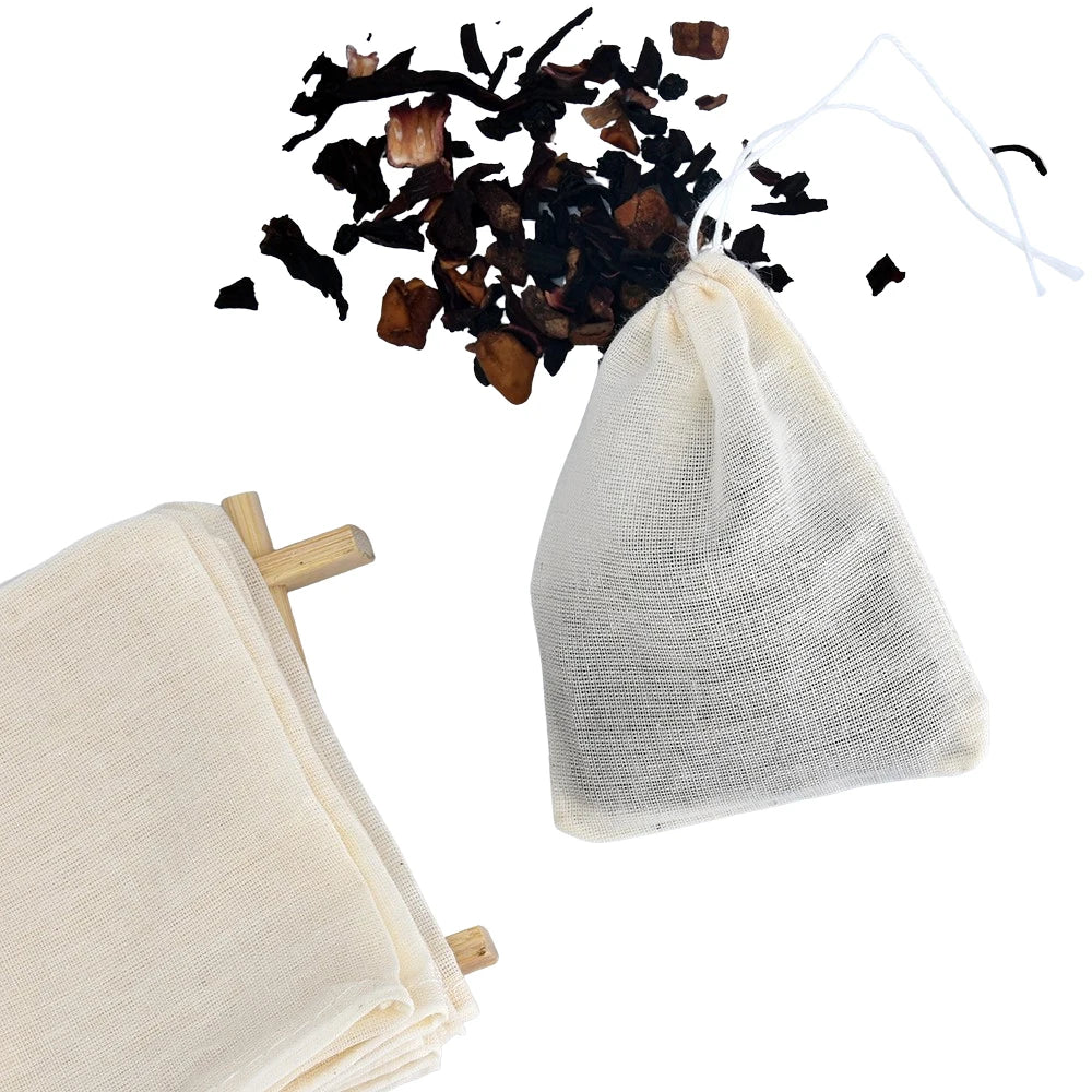 70 X 90mm Foodgrade No Bleach Drawstring Cotton Filter Pouches Various Sizes for Packaging & Printing Products