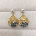 18K Gold-plated Luxury Big Zircon Earrings Natural Freshwater Pearl Earrings for Women
