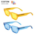 Luxury Sunglasses for Women Rectangle Candy Color Custom Logo TAC Polarized Lens Green/Yellow/Blue Frame Acetate Sunglasses