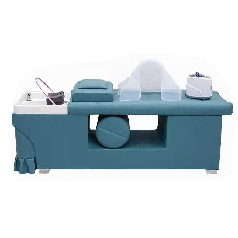 High End Black Shampoo Bed Hair Salon Washing Shampoo Bed Thai Massage Hair Bed With Water Cycling System