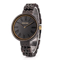Luxury Women's Antiqued Wood Quartz Dress Watch 37mm Dial Pointer Stainless Steel Relogio Feminino Fashionable Wrist Watch