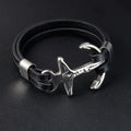New Arrival Genuine Leather Bracelet for Men Stainless Steel Anchor Charm for Gift Drop Shipping Available