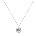 Elegant Pendant Clavicle Chain Women's Custom Jewelry 925 Sterling Silver Cubic Zirconia Simple Round Pendant Necklace