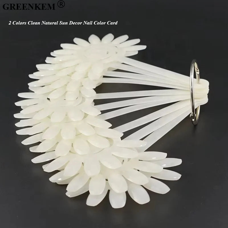 2 Colors Clean Natural Nail Piece Sun Decor Lollipop Color Card Work Display Board Practice Nail Piece Nail Art Display Board