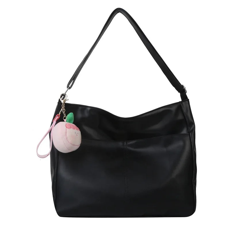 2023 New Fashion Women's Large Capacity Leather Bucket Bag Cheap Handbag with Zipper Closure and Polyester Lining