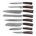 Professional Ultra Sharp High Carbon Stainless Steel Damascus Kitchen Chef Knives Set with Pakka Wood Handle