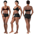 Women's 2 Pieces Cotton Yoga Wear Sports Fitness Bra Sexy Butt Lift Shapewear Short Gym Elastic Workout Outfit Activewear Set