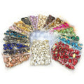 8 Shapes 60 Bags/Box 25 Mixed Colors 3D Crystal Glass Flatback Sew-On Rhinestones with Gold Claw 9 Facets Loose for DIY Dress