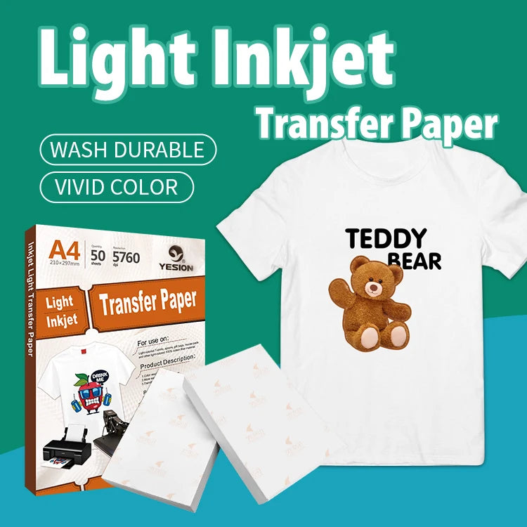 YESION A4 Light T-shirt Heat Transfer Paper Inkjet Heat Transfer Paper