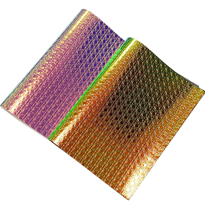 30*135cm Thick Holographic Scale Embossed Synthetic Artificial Leather Sheet Roll Leather Vinyl Fabric for DIY Bow PU Leather