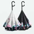 C Shape Handle Straight Reverse Umbrella Auto Open Hands Free for Car with 190T Pongee Custom Patterns and Logos