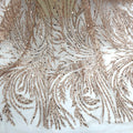 2022 Super Sparkle French Rose Gold 3d Beaded Sequins Lace Design Shining Dress Fabric for 5 Yards HY1727