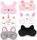 Cute Animal Eye Cover for Girls Soft Sleeping Cover  Blindfold Cover Plush Eyeshade Cover Pink Rabbits Cute Pigs Unicorns