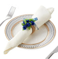 Handmade Silk Jute Napkin Rings Lifelike Pomegranate Blooms Rustic Table Setting Accessories for American Farmhouse Decoration