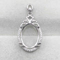 Sterling Silver 12*16mm Semi Mount Pendant Empty Frame Blank Support Setting S925 Base Holder Without Center Stone for DIY Inlay