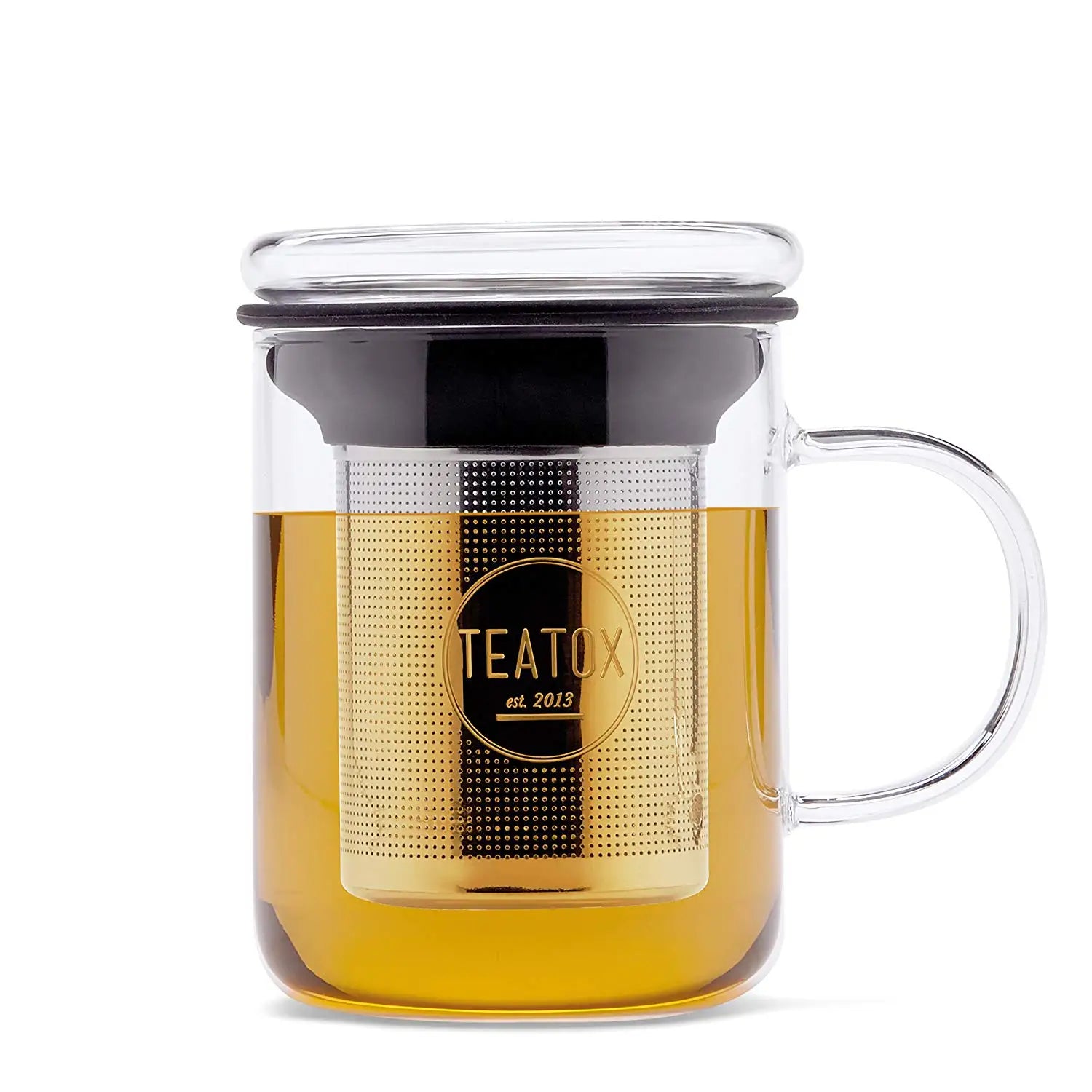 Transparent Handmade Wholesale 12Oz Tumbler Glass Tea Cups Set With Stainless Steel Tea Infuser