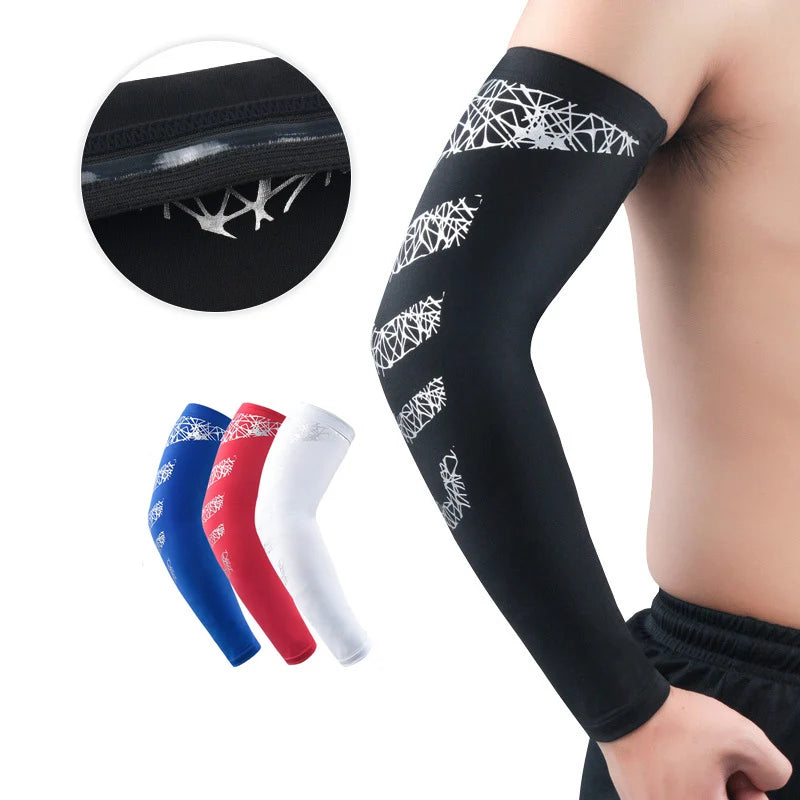 Summer Basketball Riding High Elasticity Sun protection Anti Pilling Elbow Cuff Perfect Fit Lengthen Dynamic Arm Sleeve Brace