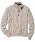 Casual Merino Wool Quarter-Zip  Sweater Hand Knitted Embroidered Logo Long Sleeves Machine Weaved Thin Custom Knit