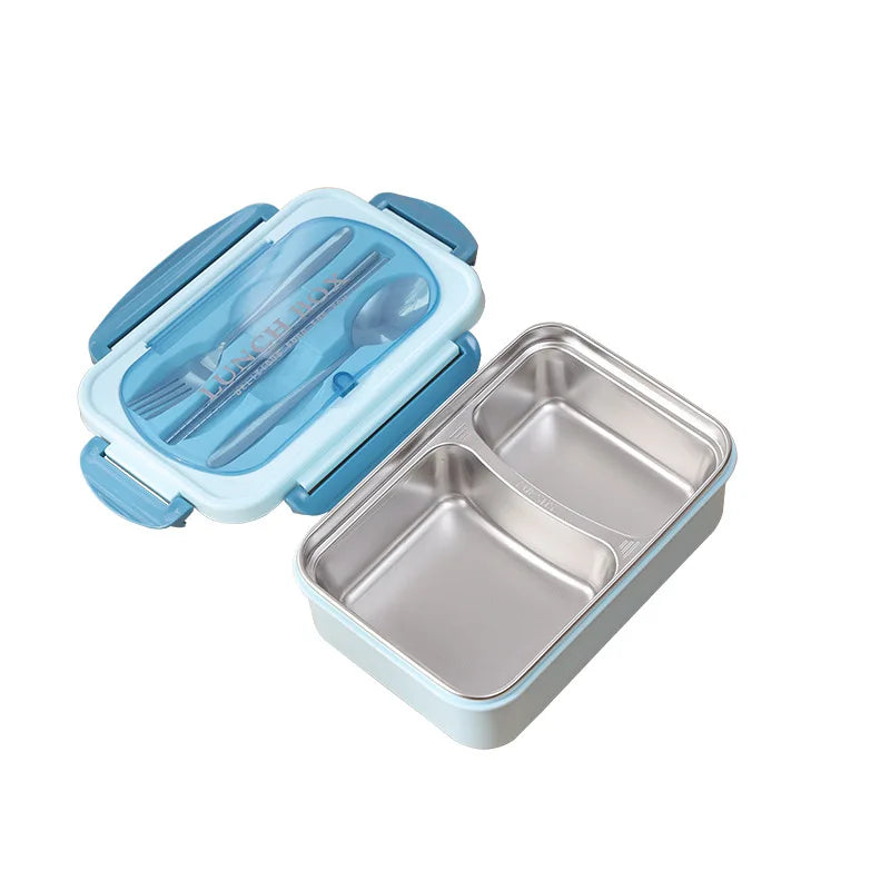 Microwave Safe BPA Free Leak Proof Kids Bento Food Container Plastic Lunch Box with Fork Spoon Chopsticks