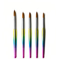 YALIXIN Multi-Design Styles Gradient Metal Handle Kolinsky & Nylon Acrylic Pinceles Wholesale Round Crimped Head 3D Acrylic Pen