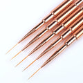 Yihuale 3D Kolinsky Metal Handle Dual-Ended 2-in-1 Nail Art Liner Brush with Nylon and Copper Ferrule for Gel Polish