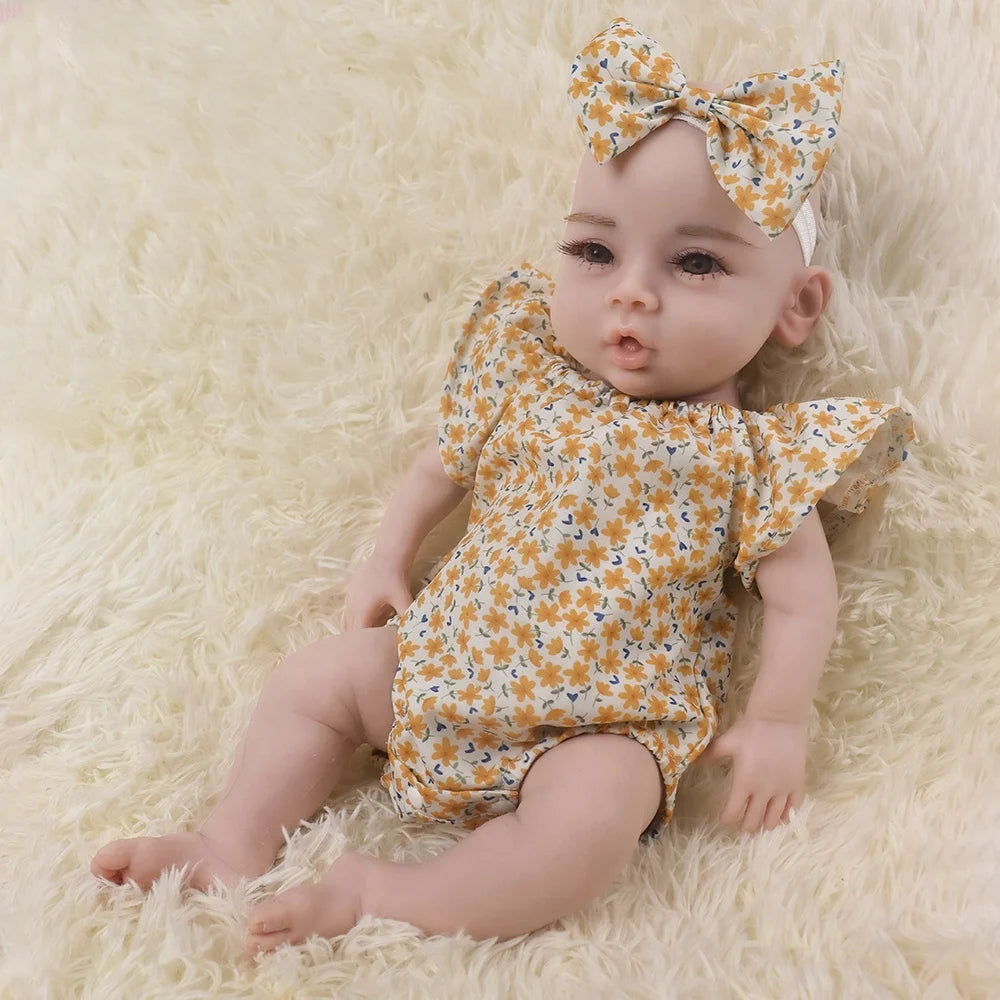 18Inch Long Reborn Boy and Girls Twins Full Solid Silicone Reborn Baby Twins Doll Realistic 1:1 Ratio Weight Soft