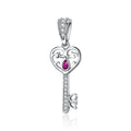 925 Sterling Silver Key to Happiness CZ Zircon Charm Beads Pendant Fit Bracelet Necklace Women Fine Jewelry DIY Gift SCC791
