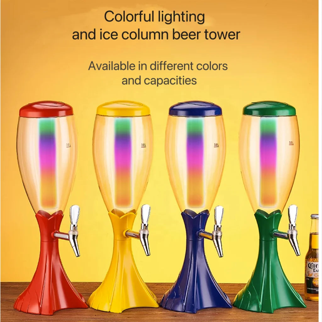 Nightclub KTV LED Beer Tower Dispenser Plastic Multi-Capacity Beverage Vending Machine & Beer Tap Accessories