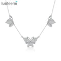 LUOTEEMI Bling Crystal CZ Fashion Pendant & Charm Diamond Jewelry Woman Statement Chain Butterfly Necklace