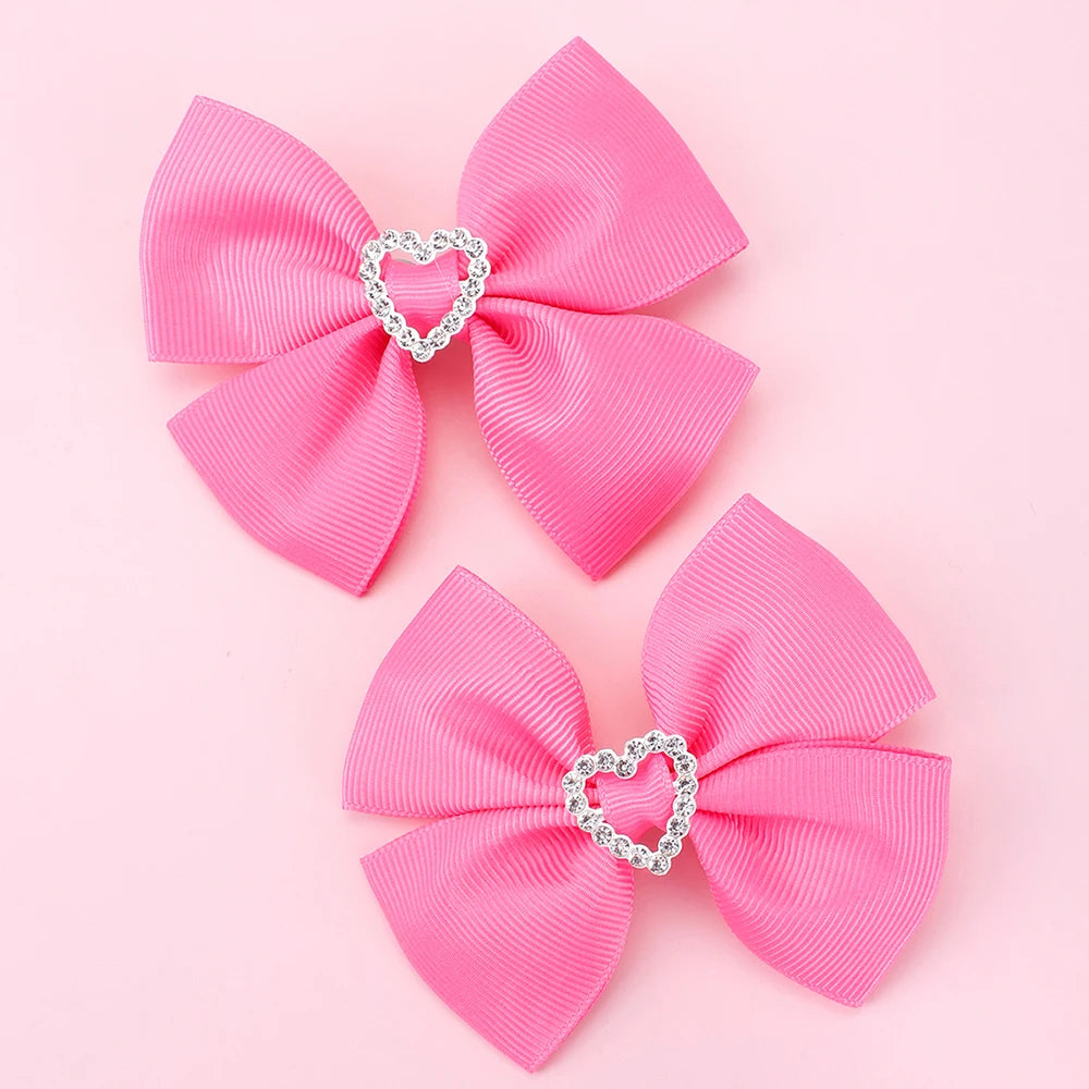Factory Customized Colors Grosgrain Ribbon Hair Bows With Alligator Clips