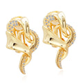 Twisted art new ladies fashion earrings wholesale 18k gold filled classic cz wedding earrings friends gift jewelry boucle