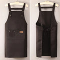 Wholesale Customized Logo Eco-friendly 100% Polyester Uniform Chef Long Apron Washable Cooking Apron With Pocket