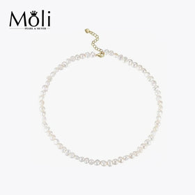 2024 Fashion Popular Size 6-7mm White Baroque Pearl Necklace for Summer Women Jewelry