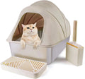 Easy Assembly Sliding Scoop Manual Easy Cleaning Foot-Board Scoop Fabric Covered Portable Luxury Stainless Steel Cat Litter Box