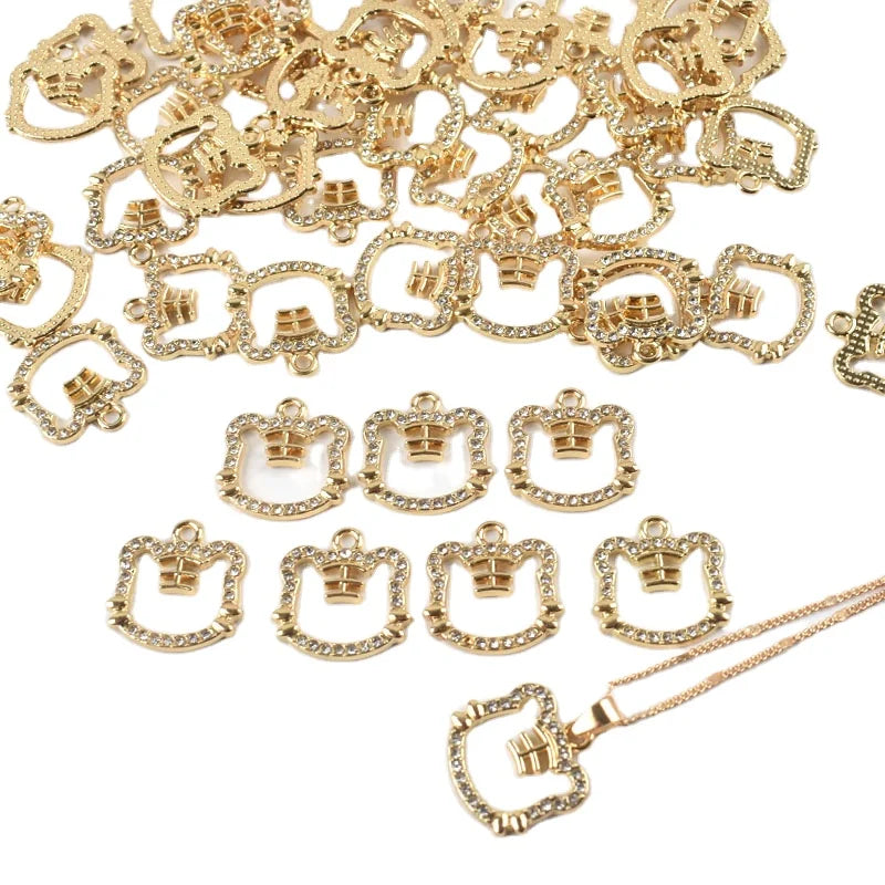 New Tiger Head Charm Pendant Jewelry Connectors Alloy Micro Inlaid Zircon Tiger Pendant Charms for Jewelry Making Necklace