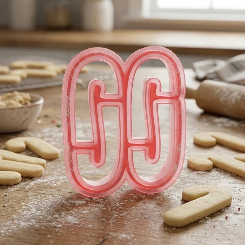 Plastic Christmas Candy Cane Multi Fondant Biscuit Dough Cutter Mold and Cookie Cutter