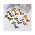 Wholesale Statement West Cowboy Hat Dangle Earrings Luxury Metal Crystal Diamond Cowboy Boot Earrings for Women