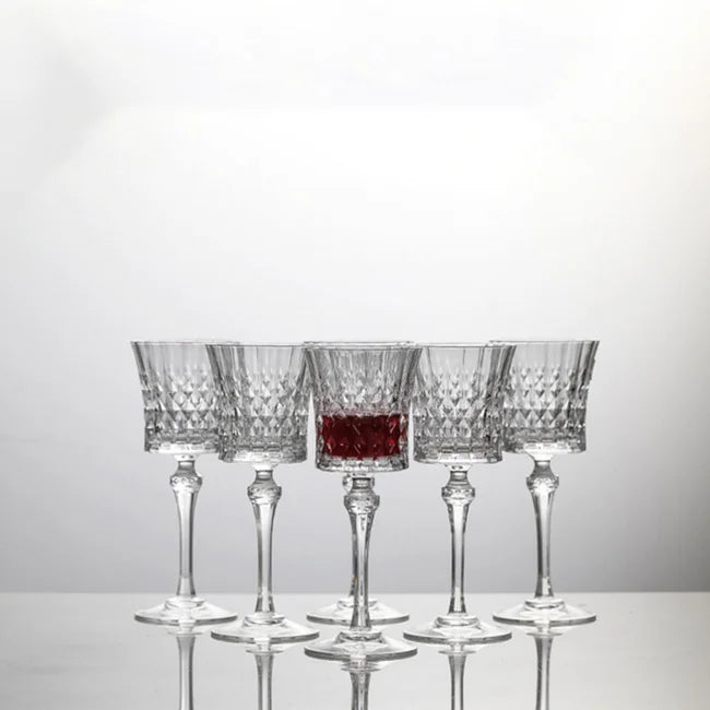 Wholesale Water Goblets Hot Sale 300ml 10oz Pressed Pattern Vintage Glasses Set Wedding Goblet for Party Hotel Restaurant